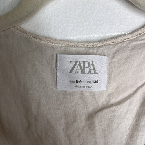Zara Kids Beige Ecru Floral Crochet Lined Open Front Vest size 8/9 - Picture 2 of 5