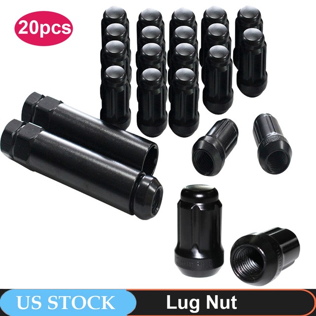 20pcs Black Spline Tuner 12x1.5 Lug Nuts for Nissan Altima Gtr Subaru