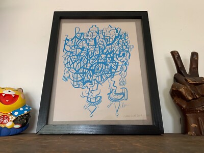 Isaac Tin Wei Lin Original Painting/Drawing 2004 8.5'' x 11'' Framed Giant Robot!