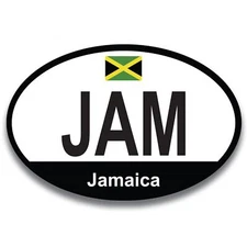 Magnet Me Up JAM Jamaica Country Code Car Magnet Decal, 4x6 Inches Oval