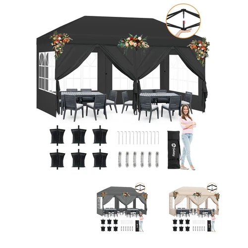 Sekey Faltpavillon Pavillons 3x6 m Partyzelte Gartenzelt Festzelt UV50+