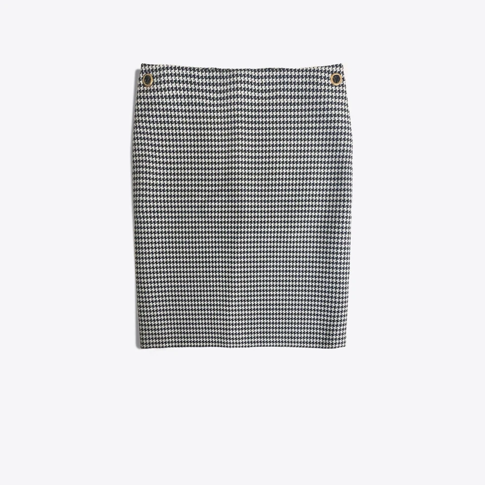 Falda lápiz Balenciaga para mujer negra/blanca mezcla de lana seda talla 36 4 nueva sin etiquetas