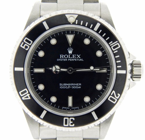 Rolex SUBMARINER SENZA DATA OROLOGIO DA UOMO in Acciaio Inox Quadrante nero  lunetta sub 14060M | eBay