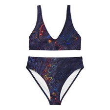 Multicolored Psychedelic Abstract graphic - Recycled high-waisted bikini
