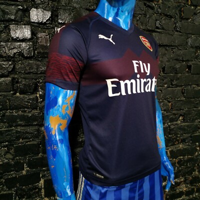 Puma サッカーシャツ ダークブルー 赤 Arsenal Jersey 2018 2019 Away S Shirt Footbal Soccer Camiseta