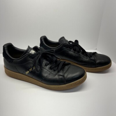 Adidas Stan Smith Black/Gum Sneakers Shoes Trefoil Logo Men's 9