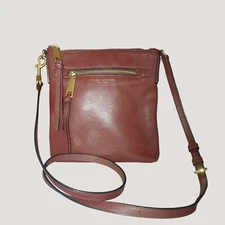 Marc Jacobs Burgundy Leather Crossbody Bag  Gold Accents