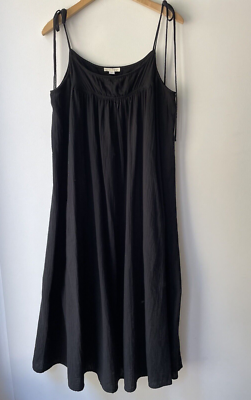midi black gauze dress pockets BACKORDER Sleeveless Gauze Nursing Midi Dress With Pockets- Black 2.0 main image 1