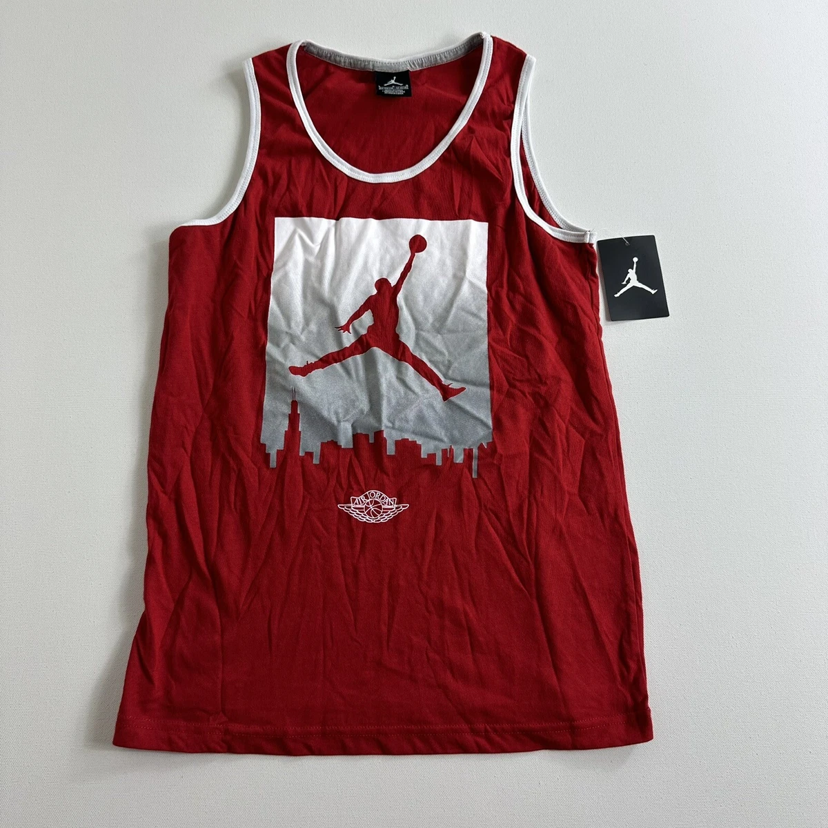 Nike Air Jordan Boys L 12-13 Red Tank Top Jumpman Skyline