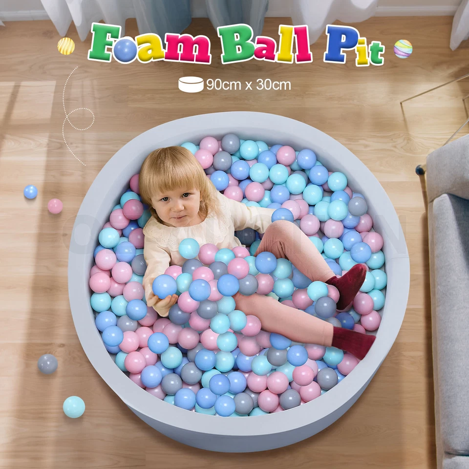Kids Ocean Ball Pit Foam Pool Fence Padding Soft Baby Child Barrier Toy 90x30cm
