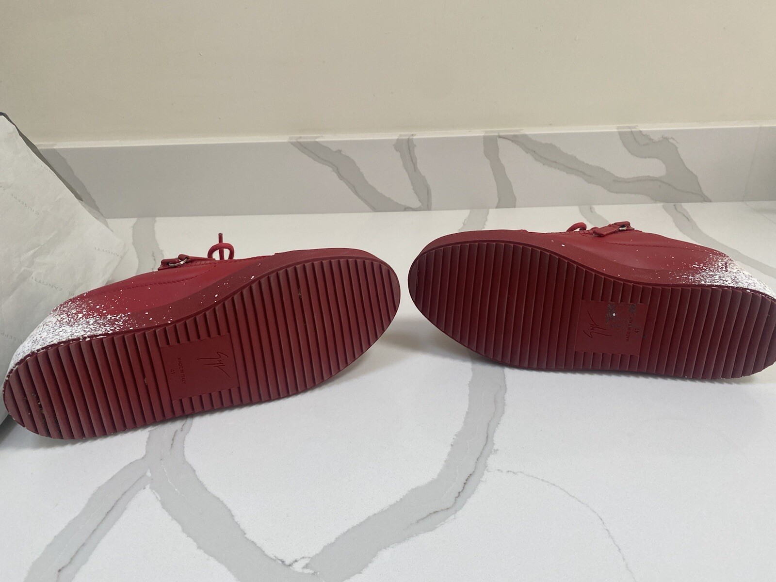 Guiseppe Zanotti Trainers Red And White UK Size 7 image 4