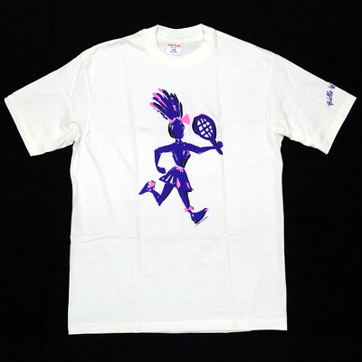 NOS VTG '92 Balle De Match Tennis Graphic Print Tshirt (L) Sof Tee Jays Made USA