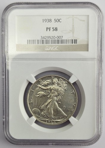 1938 Proof Walking Liberty Half Dollar 50c NGC PF 58 - Picture 1 of 4