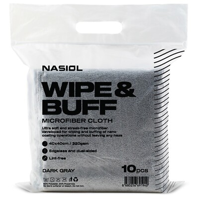 Nasiol Wipe&Buff Microfiber Cloth 10 Pcs - Ceramic Coating Application Cloth