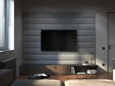 TV panel Media wall only velvet grey-(150cmx30cm)