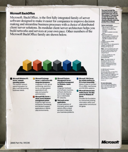 Microsoft Windows NT Server 4.0 Retail Box Collectors Edition 5 Licenses - Picture 2 of 4