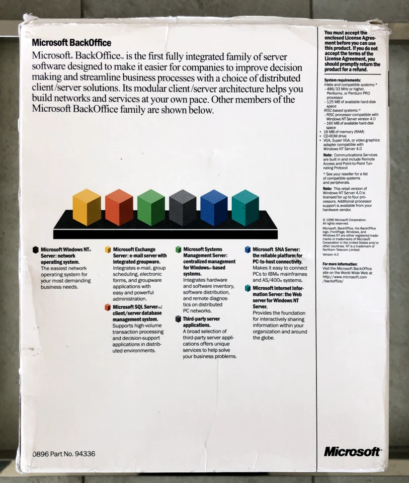 Microsoft Windows NT Server 4.0 Retail Box Collectors Edition 5 Licenses - Image 2 of 4