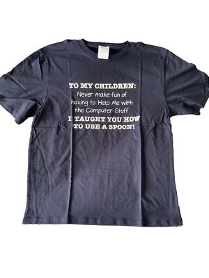 NEW Funny Computer Navy Blue T Shirt From Parent To Children