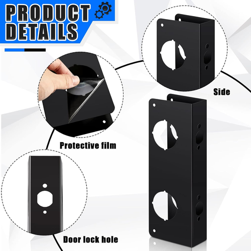 1 Piece Stainless Steel Lock and Door Reinforcer Plate Lock Reinforce and Repair - Picture 3 of 12