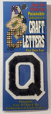 JOY 2-inch Iron-On Stick-On Embroidered CRAFT LETTERS - BLACK Q
