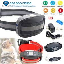 Wireless Dog Fence GPS Adjustable Warning Strength Pet Containment System Collar