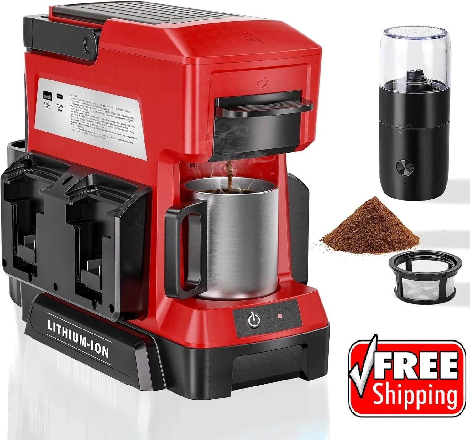 Cordless Coffee Maker for Milwaukee M18 18V Battery, Portable Drip Coffee Maker
Opens in a new windo