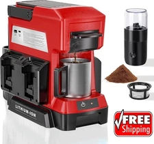 Cordless Coffee Maker for Milwaukee M18 18V Battery, Portable Drip Coffee Maker