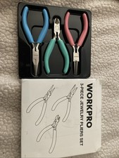 3-Piece Jewelry Pliers Set Needle Nose, Round Nose, Wire Cutters for Crafts