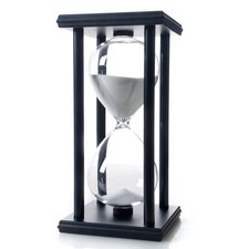 60 Minutes Hourglass, Wood Sand Timer, White 60 min