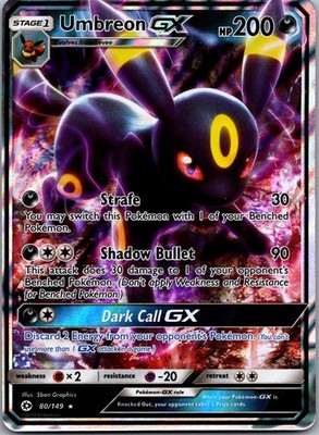 Umbreon GX Holo Ultra Rare SM Base Set 80/149 NM