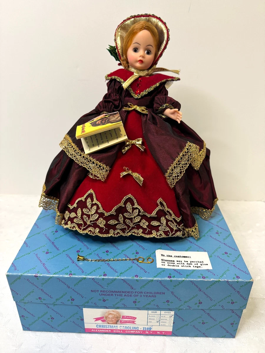 Muñeca Madame Alexander Christmas Caroling #1149 - Libro, vasos y caja