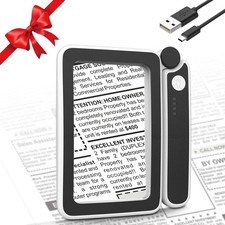 Magnifying Glass for Reading, Rechargeable 4X Full Page Book Magnifier, Mag