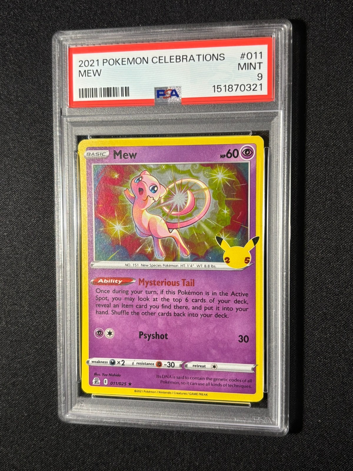 2021 POKEMON CELEBRATIONS #011 MEW PSA 9