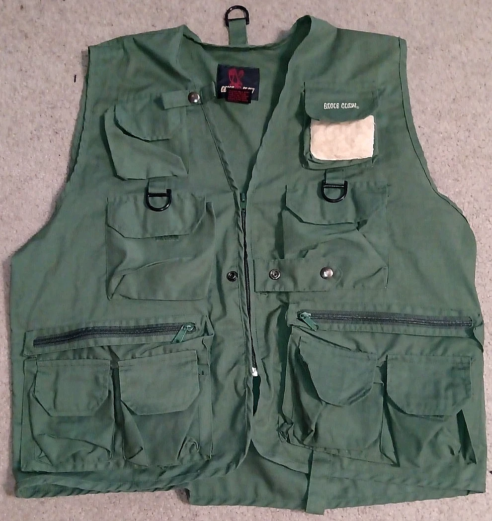 Vintage Eagle Claw Fishing Vest Adult Size XL Full Zip Lots Vintage Eagle Claw Fishing Vest Adult Size XL Full Zip Lots