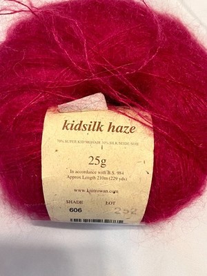 Rowan Kidsilk Haze Yarn Candy Girl 606 Mohair Silk 25g 229yd Raspberry Pink Lace