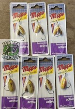 NEW Mepps Pike Perch Lures 7 x Spinners Aglia Fluo Single Hook Brown Trout