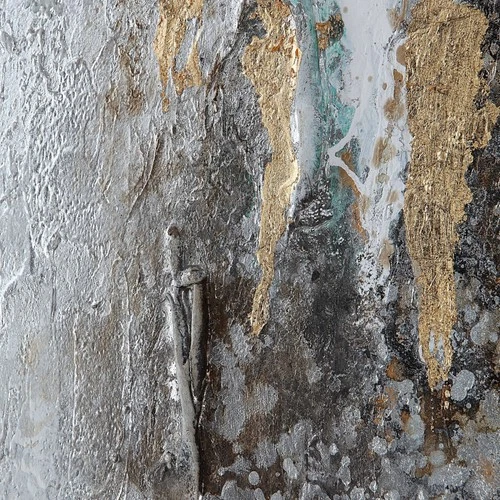 Uttermost 41462 Mountain Mist 52" x 62" Framed Abstract Painting - Black - Picture 4 of 7