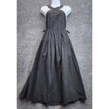 Madewell Womens Cotton Halter Tiered Maxi Dress Black Boho Cottagecore Summer 2