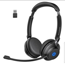 Wireless Headset with Mic for Work, Bluetooth 5.3, Advanced Noise