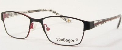 VON BOGEN VB 654 C04 Matte Black /Red UNIQUE EYEGLASSES vonBogen 47-15-126mm