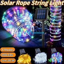 Solar Rope Tube Lights String Light Waterproof Christmas Garden Lamp 39FT 100LED