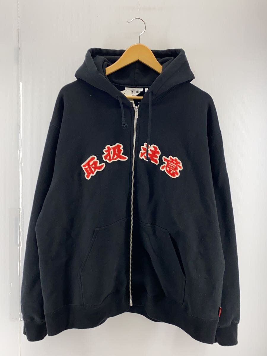 THE BLACK EYE PATCH Zip Hoodie Handling Precautions XL Cotton Used 