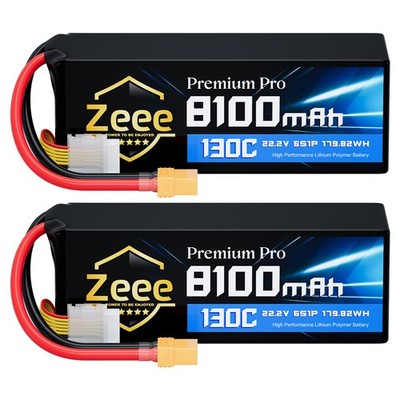 2x Zeee 22.2V 6S 8100mAh Lipo Akku XT90 Niedriger Innenwiderstand für RC Auto