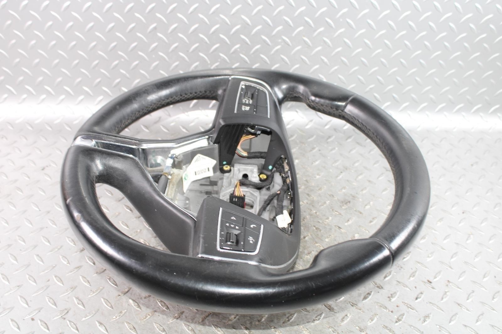 14-17 Ghibli *WORN* Black Leather Driver Column Steering Wheel W/ Controls WTY