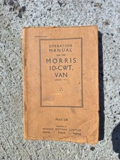 Old Morris 10 CWT Van Operation Manual 1946 Book Classic Car