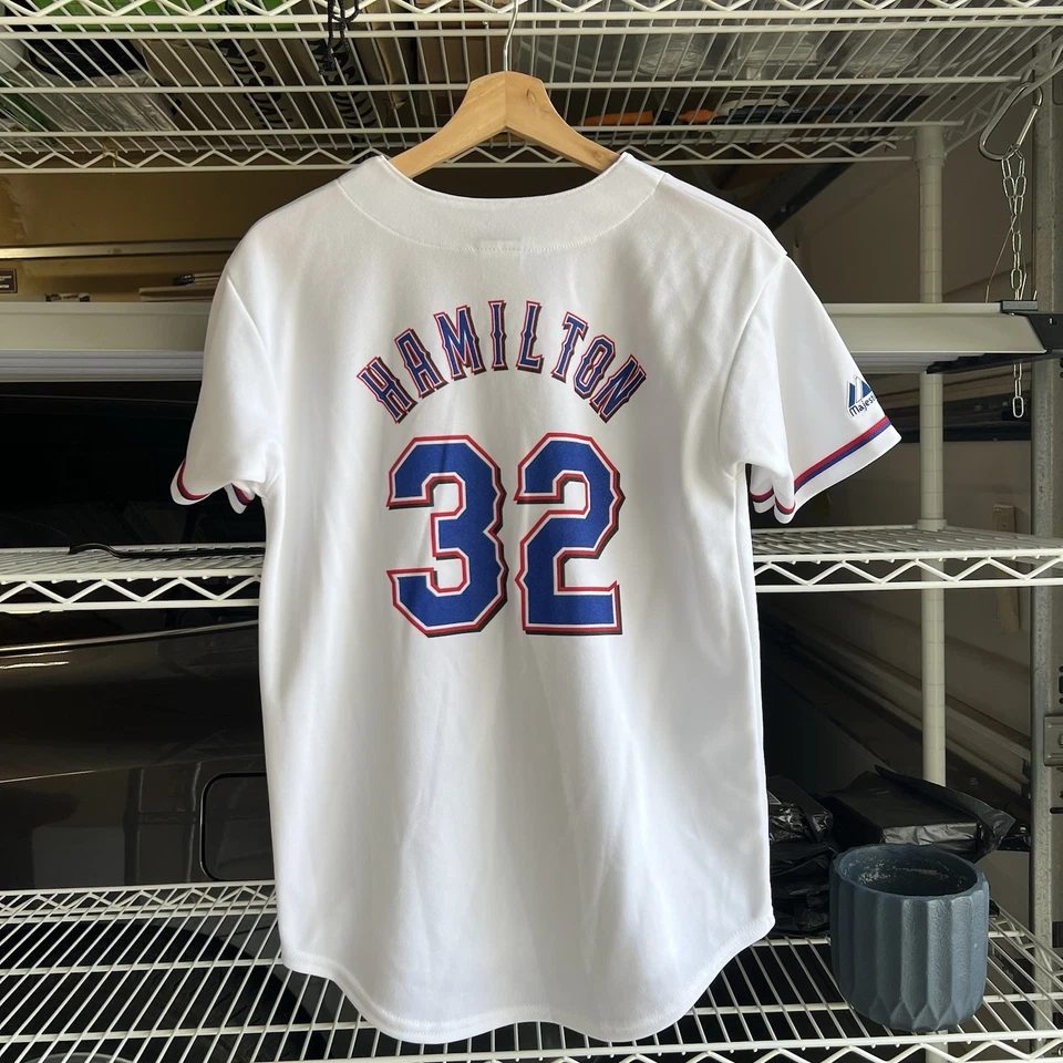 Camiseta de béisbol Texas Rangers Josh Hamilton majestuosa mediana/grande de los años 2000 Foto 2 de 4