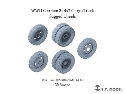 ETModel P35-169 1/35 German 3t 4x2 Cargo Truck Sagged Wheels 3D Print For DRAGON