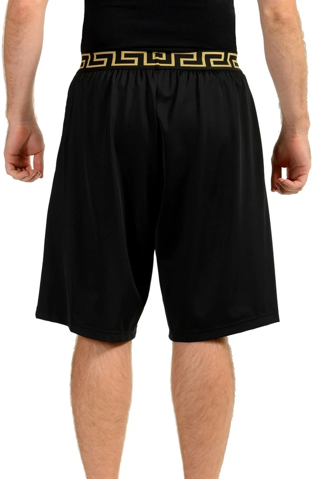 Pantalones Cortos Versace Para Hombre Dorado Borde Greeca Negro Rushguard Versace Talla 5 EE. UU. M IT 50 Foto 3 de 4