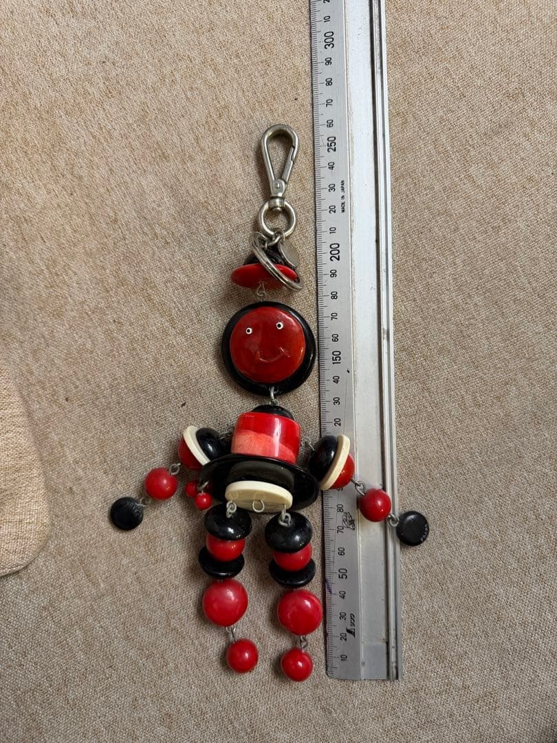 PRADA Doll Keychain Red/Black Large Bag Charm Used thumbnail 7