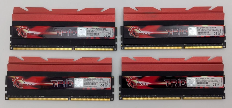 G.Skill Trident X 32GB Kit (4x8GB) DDR3 2400 MHz PC3-19200 RAM F3-2400C10Q-32GTX - Image 4 of 4